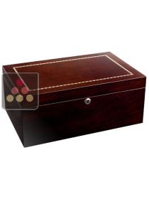 Compact Cigar Humidor - Ebene lacquer and marquetry
 Adorini