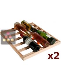 Set of 2 beechwood storage shelves for wine cabinets from the Tradition range La SOMMELIERE