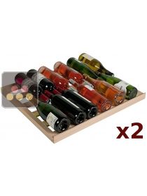 Set of 2 beechwood storage shelves for large model wine cabinets from the Tradition range La SOMMELIERE
