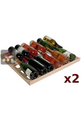 Set of 2 beechwood storage shelves for large model wine cabinets from the Tradition range