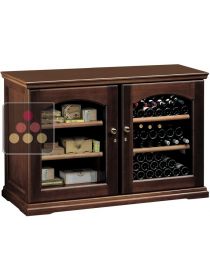 Combination of single-temperature wine storage or service cabinet & cigar humidor CALICE