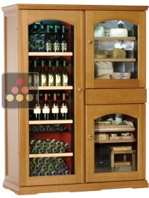 Gourmet combination : Single-temperature wine cabinet, cheese cabinet & cigar humidor CALICE