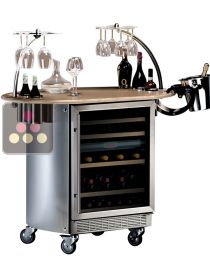 Beverage center with 2 operating temperatures service wine cabinet - top and bottom compartments CALICE
