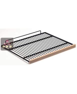 Steel wire storage shelf with wooden front CALICE