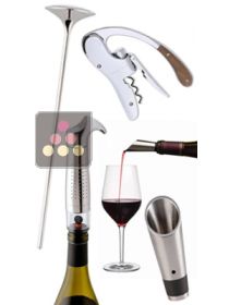 Wine tasting essentials: Corkscrew + Thermometer + Pouring spout + Stopper L'ATELIER du VIN