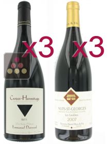Selection of 6 Red Wines - Rh&ocirc;ne & Burgundy - Syrah & Pinot noir Sélection Vin