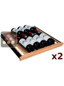 Set of 2 beechwood sliding shelves for wine cabinets in the Tradition range La SOMMELIERE