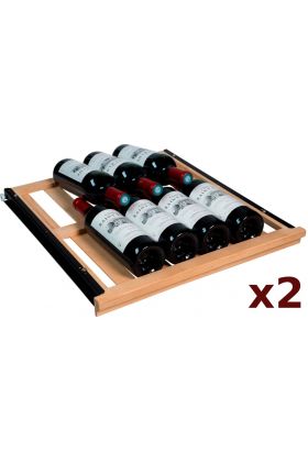 Set of 2 beechwood sliding shelves for wine cabinets in the Tradition range