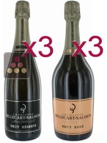 6 Bottles of Billecart-Salmon Champagne : 3 Brut + 3 Rosé Sélection Vin