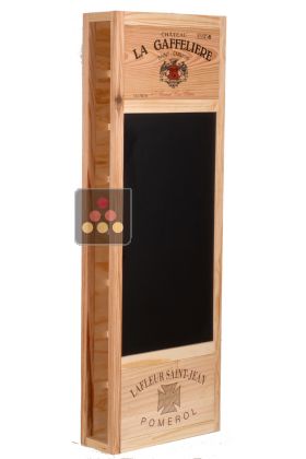 Wooden storage rack for 8 bottles with slate side