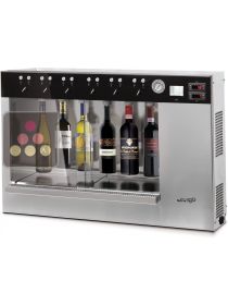 Dual temperature 6-bottle wine dispenser with preservation system and RFID self-service system WINE TASTE