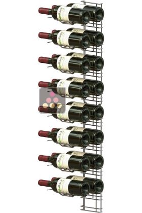 Chromed steel wall rack for 16 x 75cl bottles - Horizontal bottles