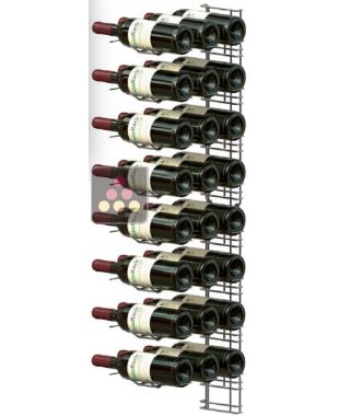 Chromed steel wall rack for 24 x 75cl bottles - Horizontal bottles VISIORACK