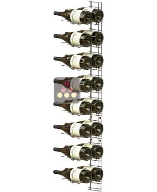 Chromed steel wall rack for 16 x Magnum bottles - Horizontal bottles VISIORACK