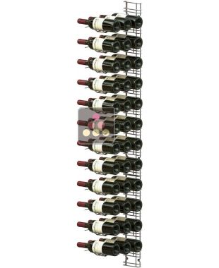 Chromed steel wall rack for 36 x 75cl bottles - Horizontal bottles VISIORACK