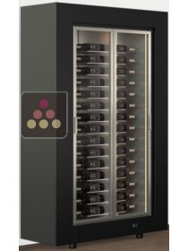 Freestanding multi-temperature wine display cabinet for storage or service - Horizontal bottles CALICE DESIGN