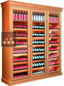 Triple temperature wine cabinet for storage and service  ELLEMME