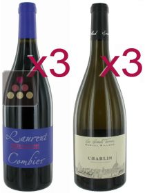 3 bottles of Crozes-Hermitage Red Wine 2013 + 3 Bottles of Chablis 2013 White Wine  Sélection Vin