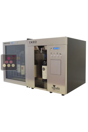 By the glass wine dispenser + air-conditionned unit.