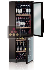 Built-in Combination of 2 single temperature wine service and storage cabinet CALICE