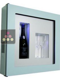 Single temperature silent refrigerated Champagne stand  for 1 bottle and 2 glasses CALICE DESIGN