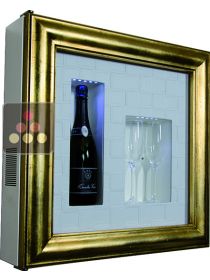 Single temperature silent refrigerated Champagne stand  for 1 bottle and 2 glasses CALICE DESIGN