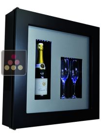 Single temperature silent refrigerated Champagne stand  for 1 bottle and 2 glasses CALICE DESIGN