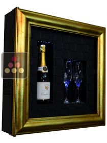 Single temperature silent refrigerated Champagne stand  for 1 bottle and 2 glasses CALICE DESIGN