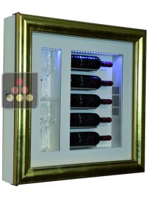 Single temperature silent refrigerated Champagne stand  for 5 bottles and 2 glasses CALICE DESIGN