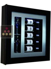 Single temperature silent refrigerated Champagne stand  for 5 bottles and 2 glasses CALICE DESIGN