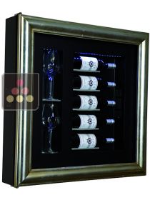 Single temperature silent refrigerated Champagne stand  for 5 bottles and 2 glasses CALICE DESIGN