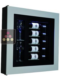 Single temperature silent refrigerated Champagne stand  for 5 bottles and 2 glasses CALICE DESIGN
