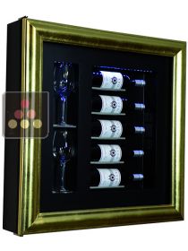 Single temperature silent refrigerated Champagne stand  for 5 bottles and 2 glasses CALICE DESIGN