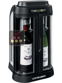 2 bottles Wine Bar with storage of open bottles WINE ART
