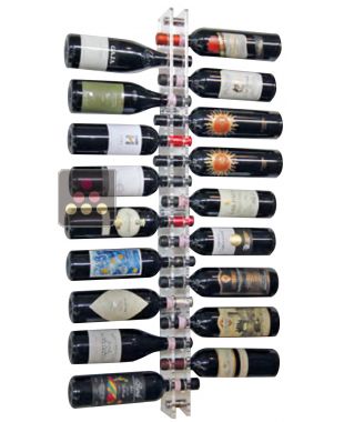 Wall Mounted Bottle Rack in Plexiglass for 18 bottles (optional lighting LED) SOBRIO