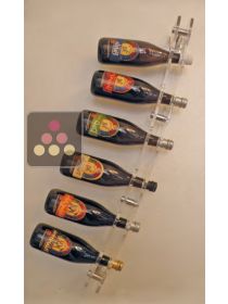 Wall Mounted Bottle Rack in Plexiglass for 6 champagne bottles SOBRIO