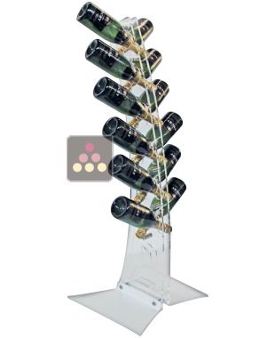 Free Standing display in Plexiglass for 12 champagne bottles SOBRIO