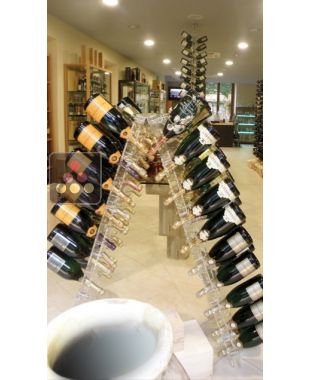 Free Standing display in Plexiglas for 120 champagne bottles SOBRIO