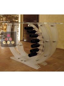 Table with storage solution in plexiglass for 14 bottles SOBRIO
