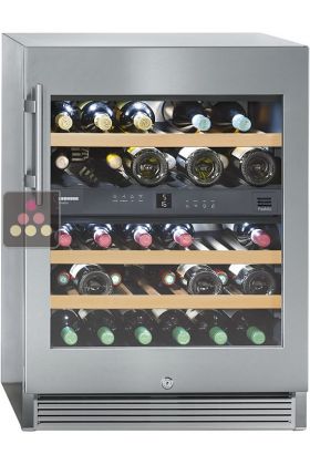 Dual temperature wine cabinet for storage and/or service
