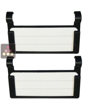 Set of 2 Clip-on Shelf Labels in chrome steel LIEBHERR