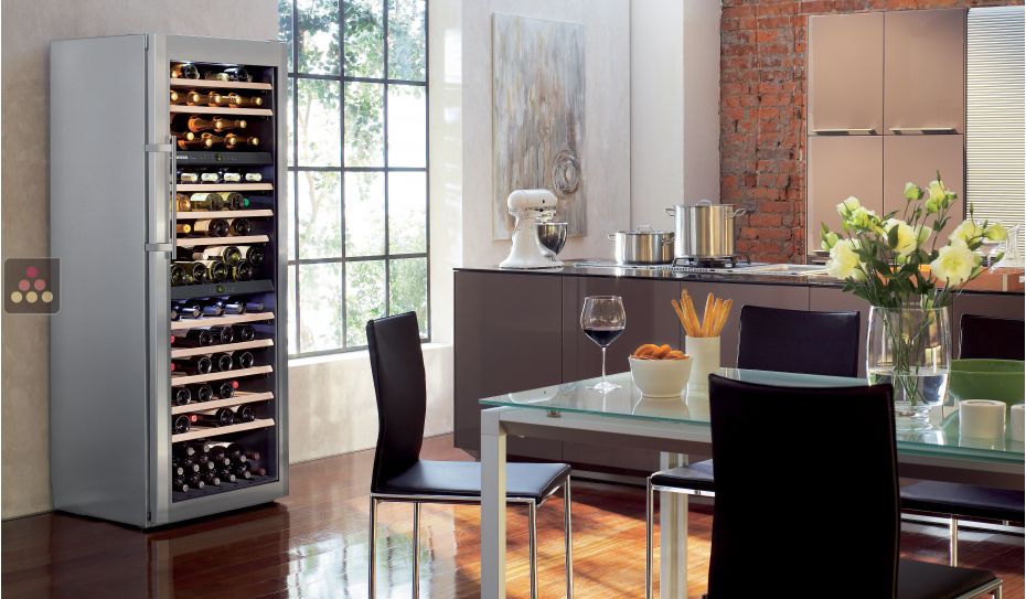 Wine cabinet for the storage and service of wine
