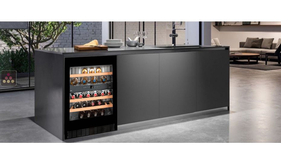 Dual temperature wine cabinet for storage and service - can be fitted
