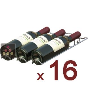 Set of 16 chrome wine cradles for 3 75cl bottles - Rollover position  VISIORACK