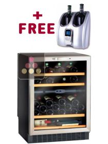 Dual temperature built in under counter wine cabinet + Wine Cooler for 2 bottles for free ! CLIMADIFF