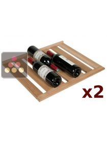 Set of 2 oak storage shelves for wine cabinets from the Tradition range La SOMMELIERE