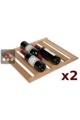 Set of 2 oak storage shelves for wine cabinets from the Tradition range