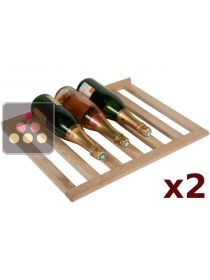 Set of 2 solid oak shelves for wine cabinets in the Prestige range La SOMMELIERE