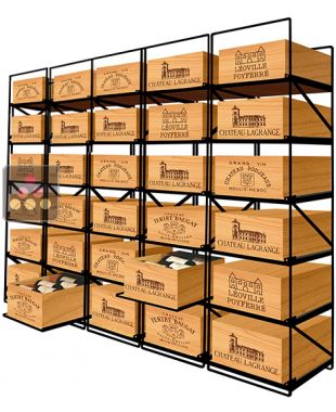 Sliding racks for 30 wooden cases of wine or 360 bottles MODULORACK