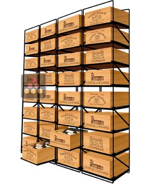 Sliding racks for 32 wooden cases of wine or 384 bottles MODULORACK